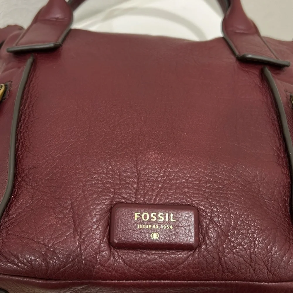 Fossil Emerson Leather Satchel, Double Handle Crossbody Bag - Picture 11 of 17
